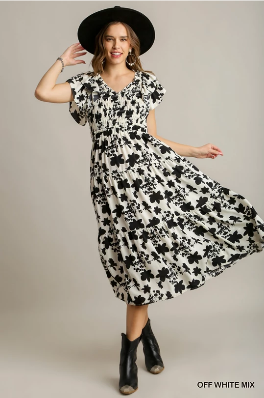 Umgee Black Floral Maxi