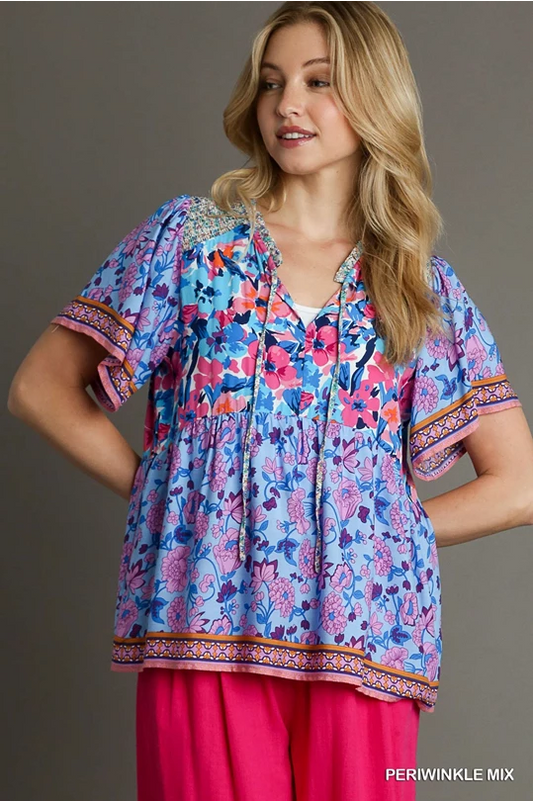 Umgee Floral Blouse