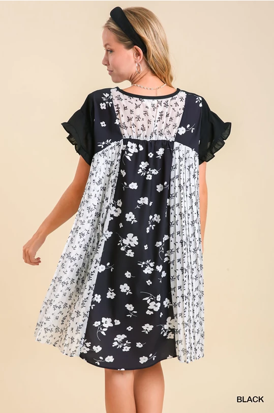 Umgee Black Floral Dress