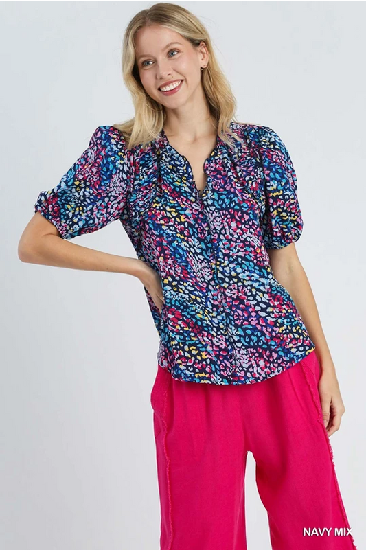 Umgee Animal Print Blouse