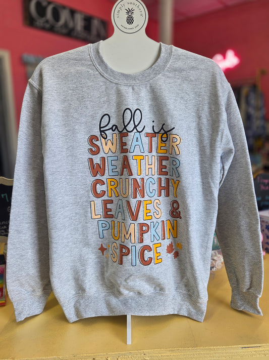 Fall Graphic Print Sweater Pullover