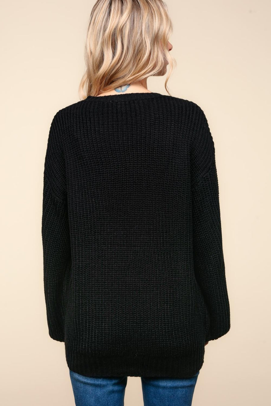 Spooky Pop Up Letter Pullover Sweater