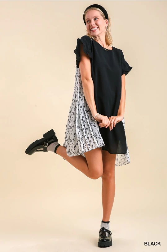 Umgee Black Floral Dress