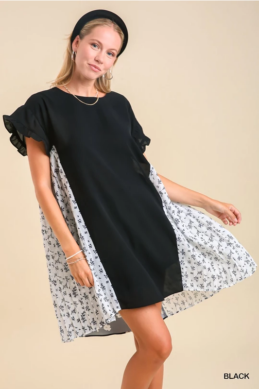 Umgee Black Floral Dress