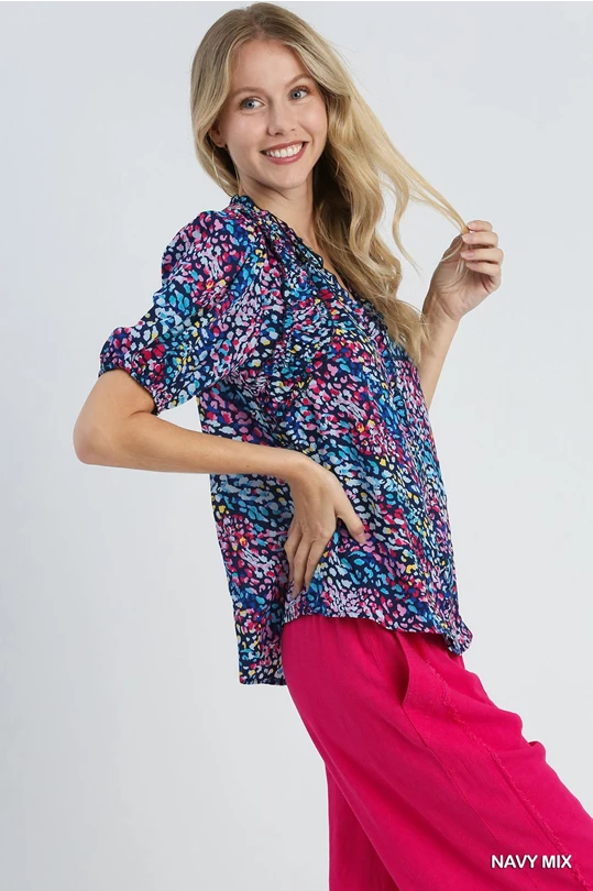 Umgee Animal Print Blouse